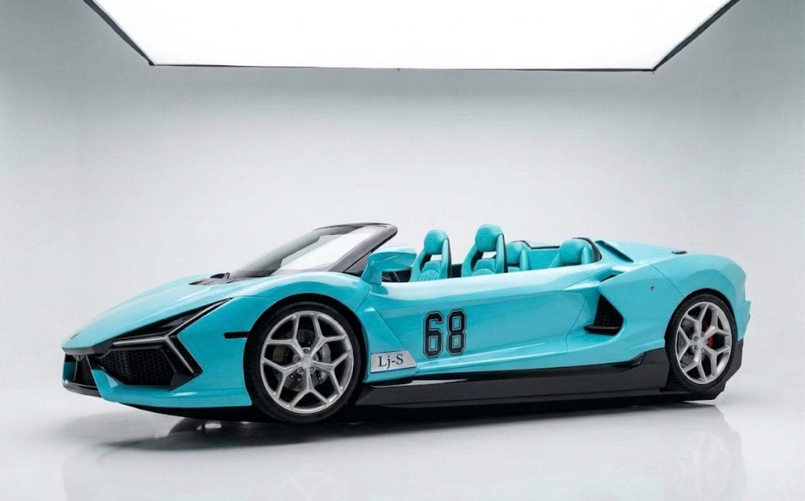 LuxJet jet car boat carving across turquoise water at speed